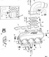 EXHAUST MANIFOLD(W- WATER RAIL), ELBOW, AND RISER