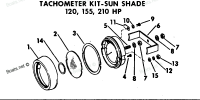 TACHOMETER KIT - SUN SHADE 120,155,210 HP