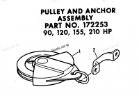 PULLEY AND ANCHOR ASSEMBLY PART NO. 172253 90, 120, 155, 210