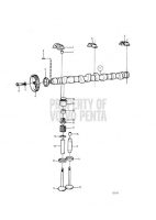 camshaft and valve mechanism 250A, 250B