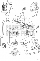 Seawater System: Thermostat Housing to Exhaust Elbows V8-270-CE-A