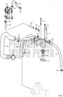 Seawater System: Thermostat Housing to Exhaust V8-300-A, V8-320-A