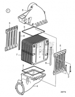 Charge Air Cooler Front, components D13C1-A MP, D13C2-A MP, D13C3-A MP, D13C4-A MP
