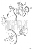 Rear Seal, Flywheel and Coupler V8-350-C-D, V8-380-C-D