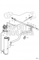 Seawater System: Heat Exchanger to Exhaust Elbows V8-350-C-D, V8-380-C-D