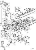 Turbo, Induction and Exhaust Manifold D6-330A-F, D6-330D-F, D6-330I-F, D6-370A-F, D6-370D-F, D6-370I-F