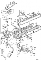Turbo, Induction and Exhaust Manifold D6-400A-F, D6-435D-F, D6-435I-F, D6-435I-F