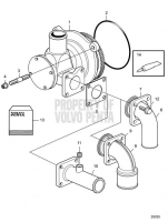 See Water Pump, for Engine with Reverse Gear or IPS. D11B3-A MP, D11B4-A MP
