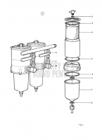 Fuel Cleaner / Water Separator, Twin. Classifiable Fuel System. Earlier Production TAMD71B, TAMD73P-A, TAMD73WJ-A